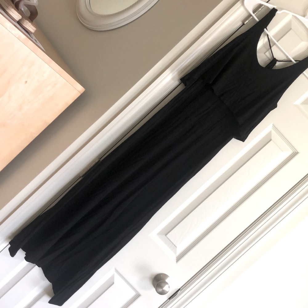 Black cotton maxi dress